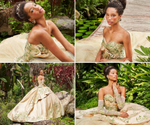 collage of Malaika modeling a gown for Ragazza Fashion