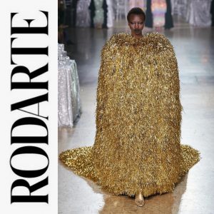 Anyiang walking on the runway for Rodarte