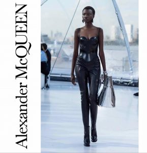 Anyiang on the runway for Alexander McQueen