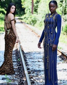 Lauren and Ashley modeling in the editorial