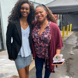 AnnaMarie Brown on set with comedian