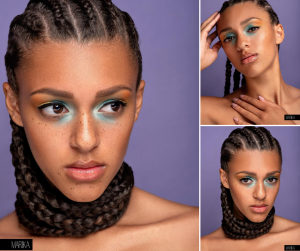 collage of Jalena modeling as she appears in MARIKA magazine