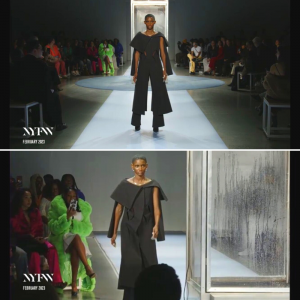 Kai Gray walking on the runway at NYFW