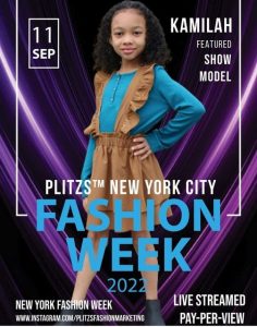 Promotional poster of Kamilah for the New York Fashion Week show