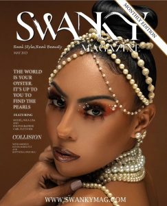 Lisa as she appears on the cover of Swanky Magazine