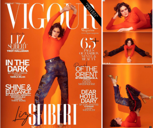Liz Siebert modeling as she appears on the cover and in the editorial for Vigour Magazine