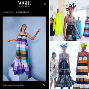 collage: Mayeling modeling A.Potts fashion for Vogue and at NYFW