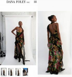 Redeate as she appears modeling on the Dana Foley NYC website