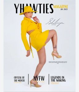 Sarah modeling on the cover of Yhawties