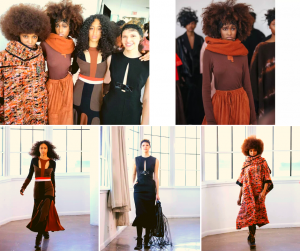 collage of Barbizon Chique models modeling APOTTS at NYFW