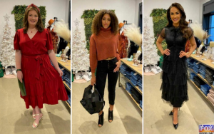 stills of Kayla, Jalena, and Vincenza as they appear modeling fashions for the Fox news segement
