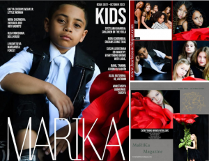 collage of Barbizon Chique grads modeling on the cover and in the editorial for Marika Magazine