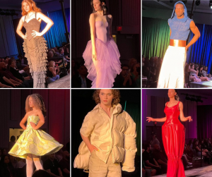 collage of Lindsey, Onyx, Dave, Jalena, Liam, & Mayeline walking on the runway at the UD Synergy show