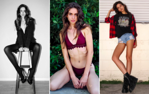 body shots of Lexi modeling in different poses and outfits