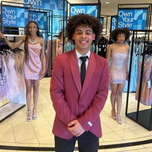 Walt modeling in the Macy's prom fashion show