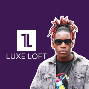 headshot of Kalo on a promotional graphic with the Luxe Loft logo