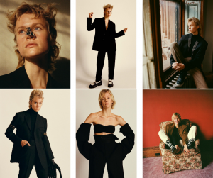 collage of Katya from the editorial in New Magazine 