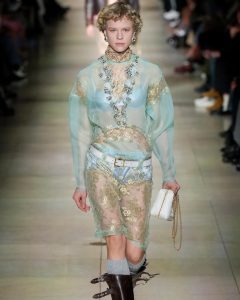 Katya walking the runway for Miu Miu