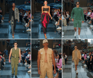 collage 2 of Barbizon Nepa grads walking in NYFW