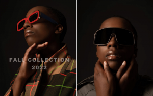 Desiree modeling sunglasses in the fall campaign