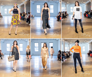 collage of Riana walking in Coastal Fashion WEek 