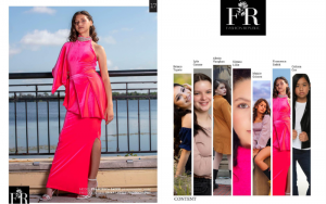 Francesca modeling and as she appears in the editorial for Fashion Republic