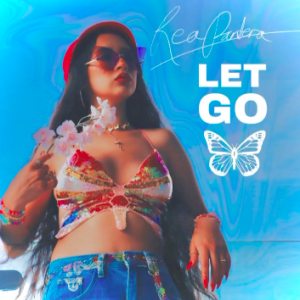 Andera Salas modeling in a promotional graphic for her "Let Go" single