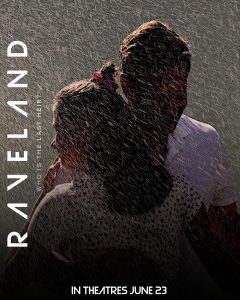 Promotional poster for Raveland featuring a still of Francesca as she appears in the movie