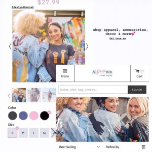 Destyni featured modeling with other models on Altruesm's social media