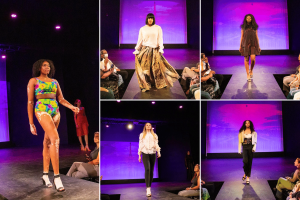 collage of Barbizon Southwest alumni walking on the runway for a collection at the fashion show