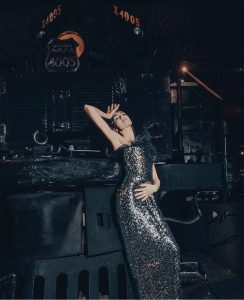 Natalie modeling in the editorial