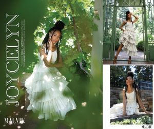 collage of Joycelyn modeling in the editorial for MALVIE Magazine