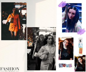 collage of Samntha walking in the fashion show 