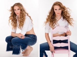 side by side modeling shots of Emme 