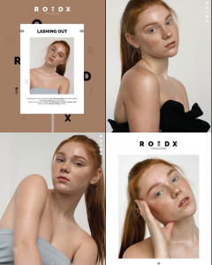 collage of Joci modeling from the editorial feature