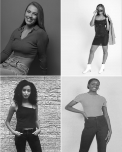 modeling shots of Kaitlyn, Tasheena, Khadija, and Esther