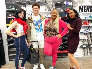 Najha on set of the fashion segment with other talent