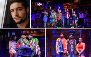 collage of Robert including a head shot and him performing with other actors in the show