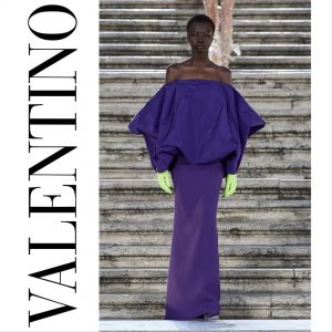 body shot of Anyiang modeling for Valentino