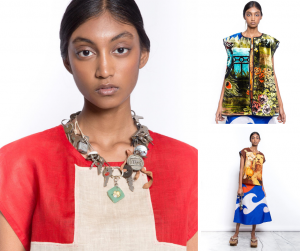 collage of Tiana modeling for Loona 